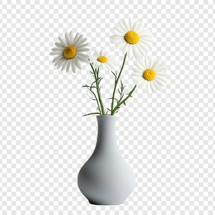 PSD Gratis elegant daisies in a grey vase a still life of serenity