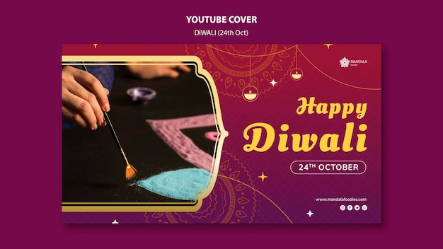 Gratis PSD elegant diwali-sjabloonontwerp