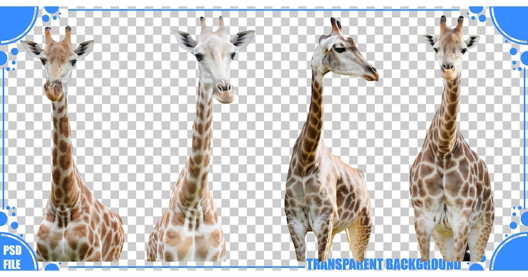 PSD Gratis elegant giraffes on transparent background