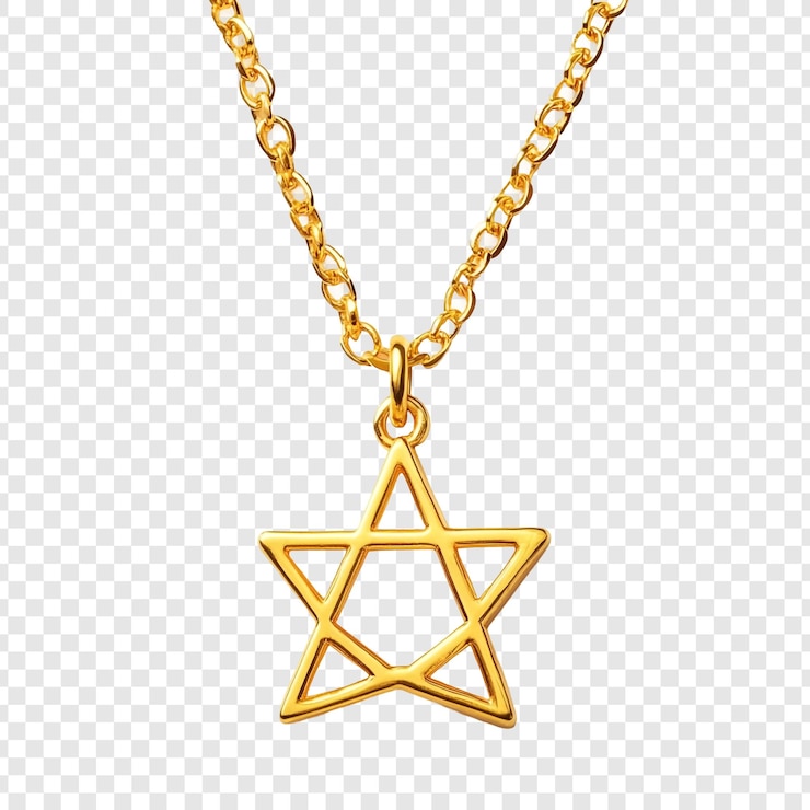 PSD Gratis elegant gold star of david necklace