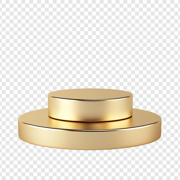Elegant Golden Podium Una representación en 3D de un puesto de exhibición de dos niveles