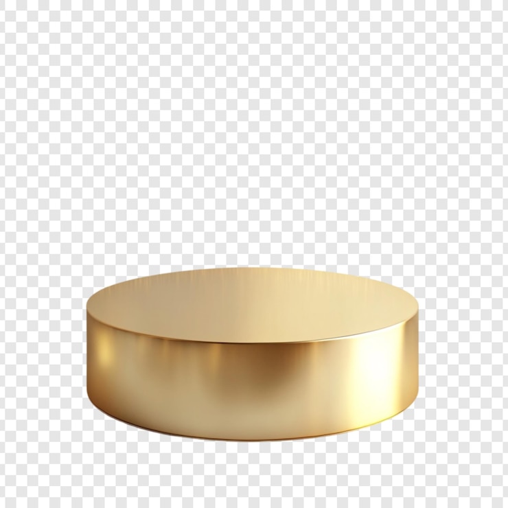 PSD Gratis elegant golden round pedestal display stand for product showcase