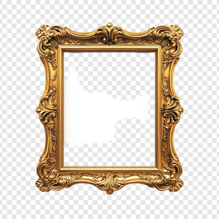 Gratis PSD elegant gouden barokke kader voor foto's