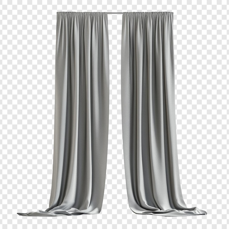 PSD Gratis elegant grey curtains draped fabric interior design