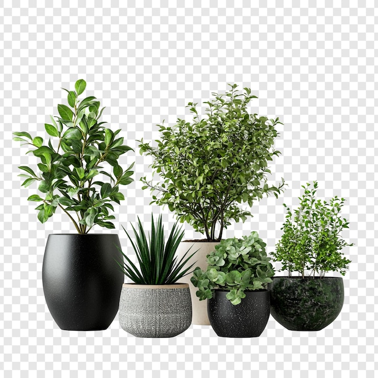 PSD Gratis elegant indoor plants in stylish pots a collection of green greenery for home decor