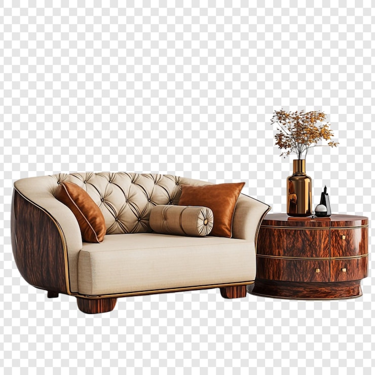 PSD Gratis elegant modern sofa and side table interior design