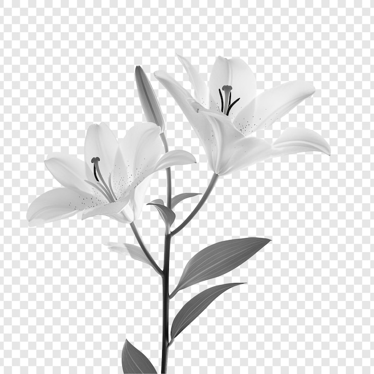 PSD Gratis elegant monochrome lilies a study in grace and purity