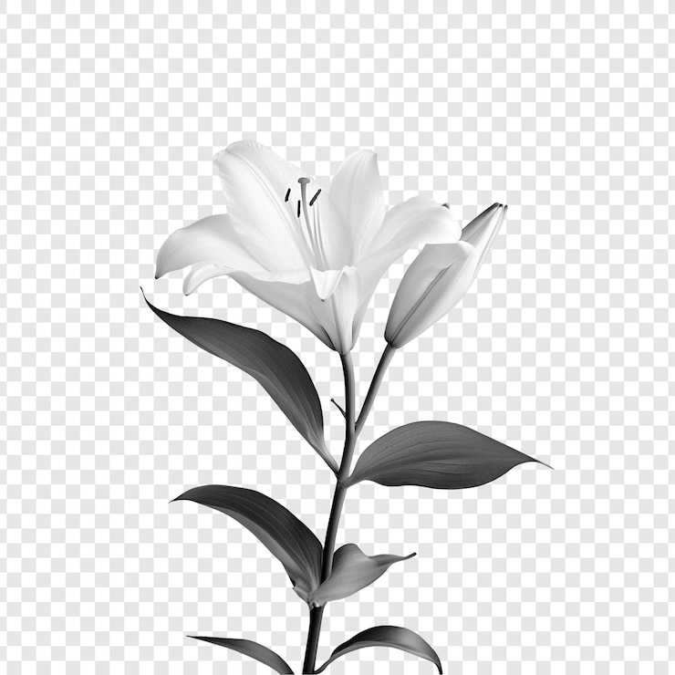 PSD Gratis elegant monochrome lily a study in grayscale