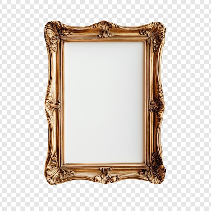 Gratis PSD elegant ornate gold picture frame mockup