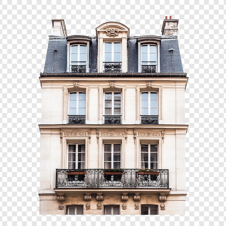 PSD Gratis elegant parisian apartment building