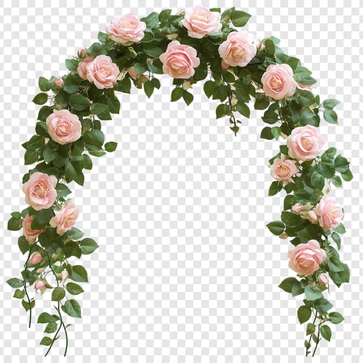 PSD Gratis elegant pink rose archway a romantic floral arrangement