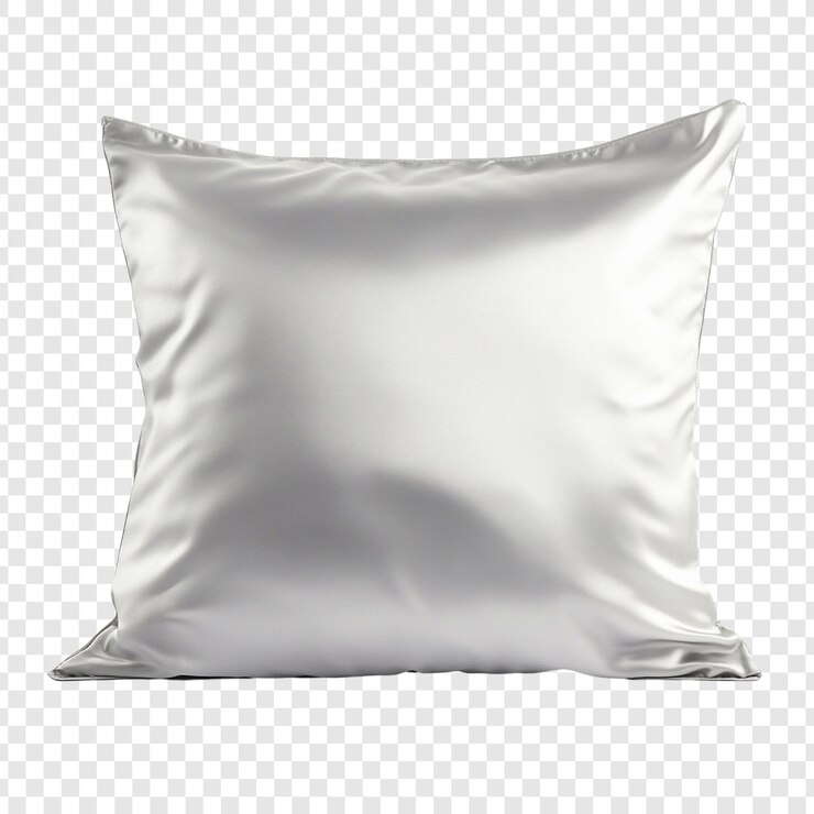 PSD Gratis elegant silver pillow mockup luxurious satin pillowcase for design presentation