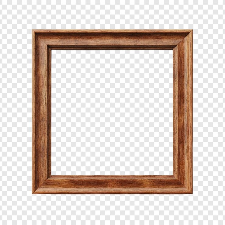 Gratis PSD elegant vierkant houten frame perfect voor het tonen van uw kunstwerken of foto's