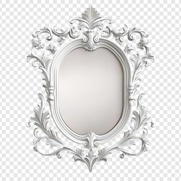 Elegant White Ornate Mirror Frame