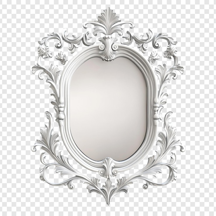 Gratis PSD elegant wit versierd spiegelframe