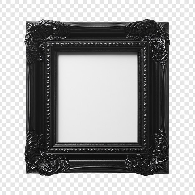 Elegant zwart fotoram versierd ontwerp Leegte ruimte voor kunstwerken Klassieke stijl Huisdecor Vierkante formaat geïsoleerd op witte achtergrond