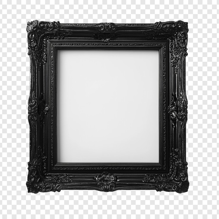Gratis PSD elegant zwart versierd fotoram