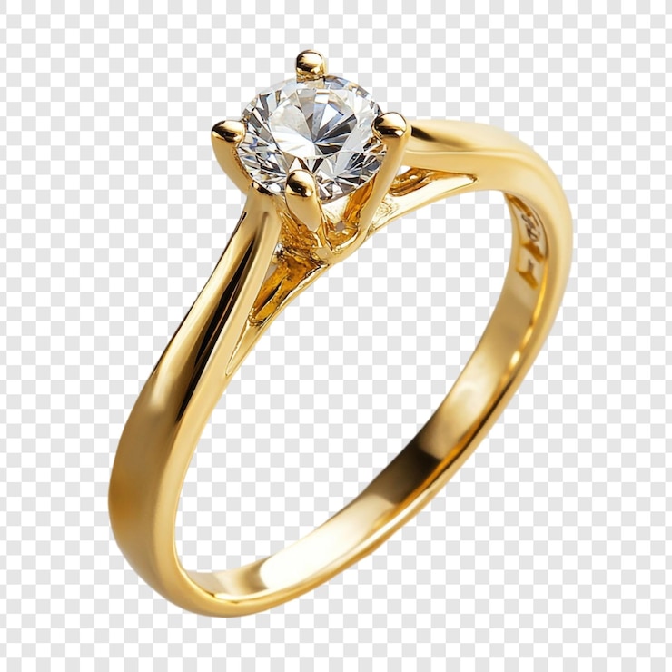 PSD gratuito elegante anillo de compromiso de oro y diamante