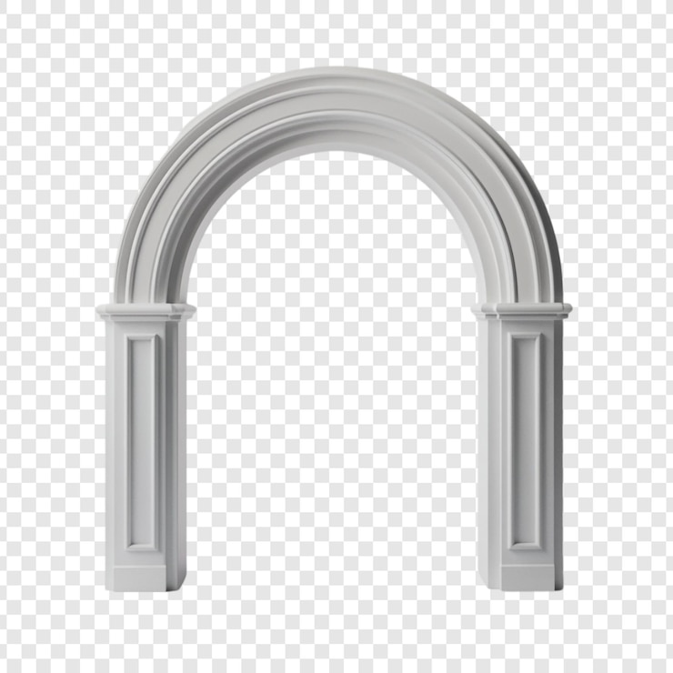 PSD gratuito elegante arco architettonico bianco un rendering 3d del design classico