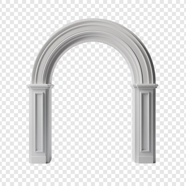 Elegante arco arquitectónico blanco Una representación en 3D del diseño clásico
