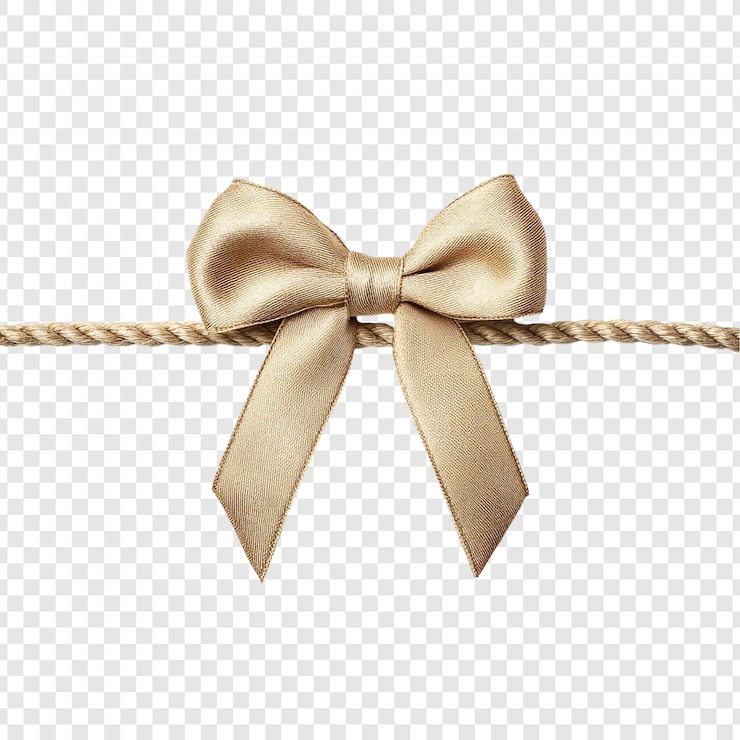 PSD gratuito elegante arco d'oro su corda di giuta decorazione festiva