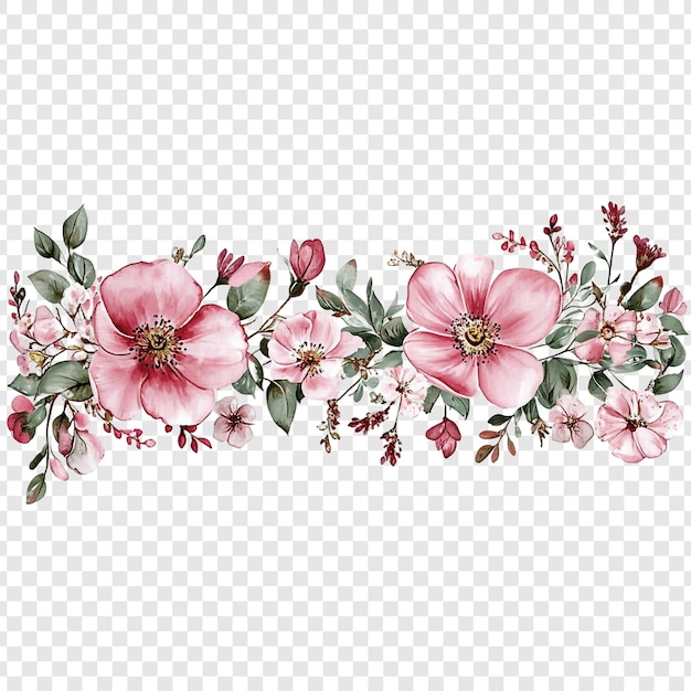 Elegante arreglo floral rosado en acuarela