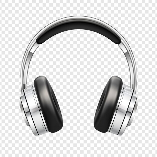 Elegante auriculares plateados y negros experiencia de audio inmersiva