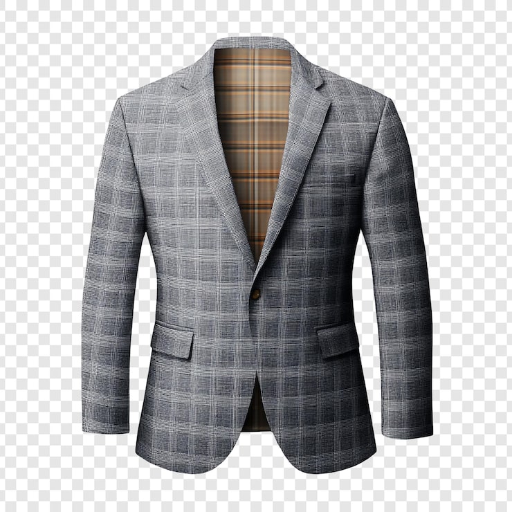PSD gratuito elegante blazer de cuadros grises ropa masculina sofisticada