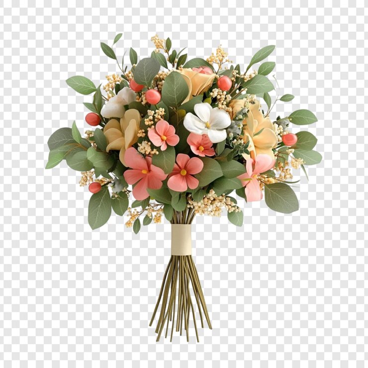 PSD gratuito elegante bouquet di fiori pastello matrimonio arrangiamento floreale fiori da sposa