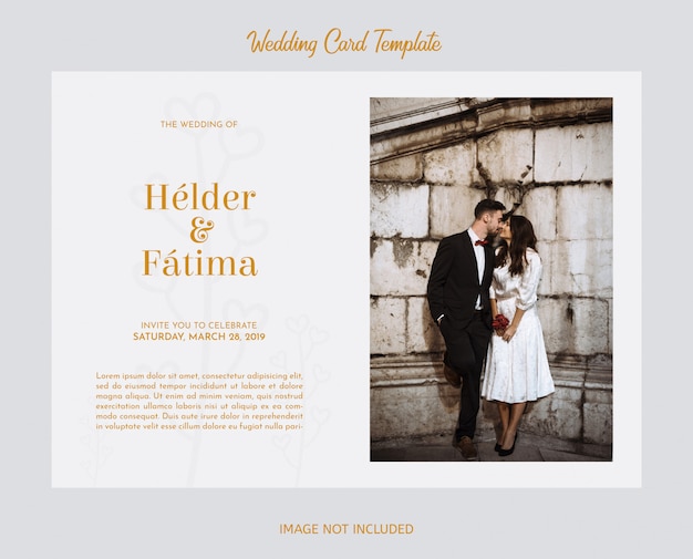Gratis PSD elegante bruiloft kaartsjabloon met fotografie