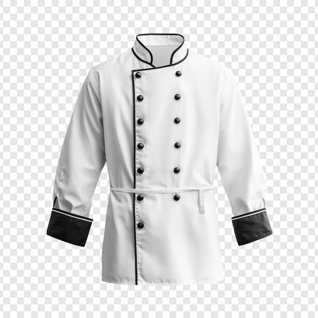 Elegante chaqueta blanca de chef con adornos negros Vestido culinario profesional