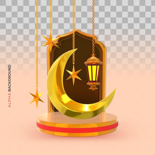 Elegante composición creativa de año nuevo islámico. Ilustración 3d