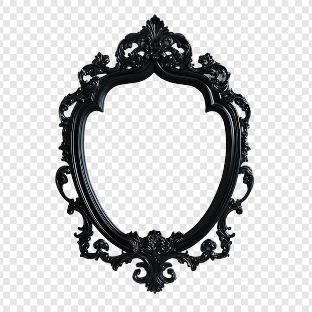 Elegante cornice nera ornata in stile vintage cornice per immagini di design rococò antico