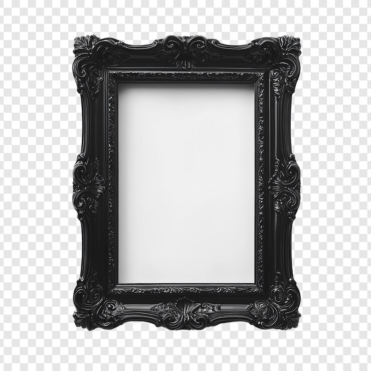 PSD gratuito elegante cornice per foto nera e ornata