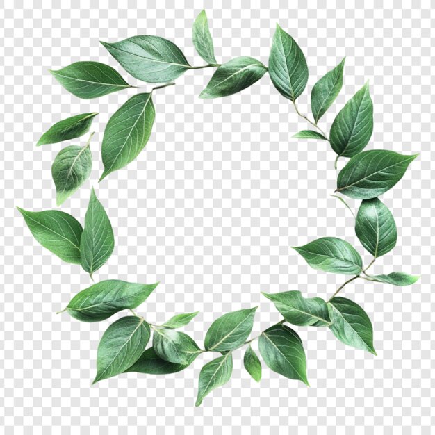 Elegante corona de hojas verdes naturalezas abrazo circular