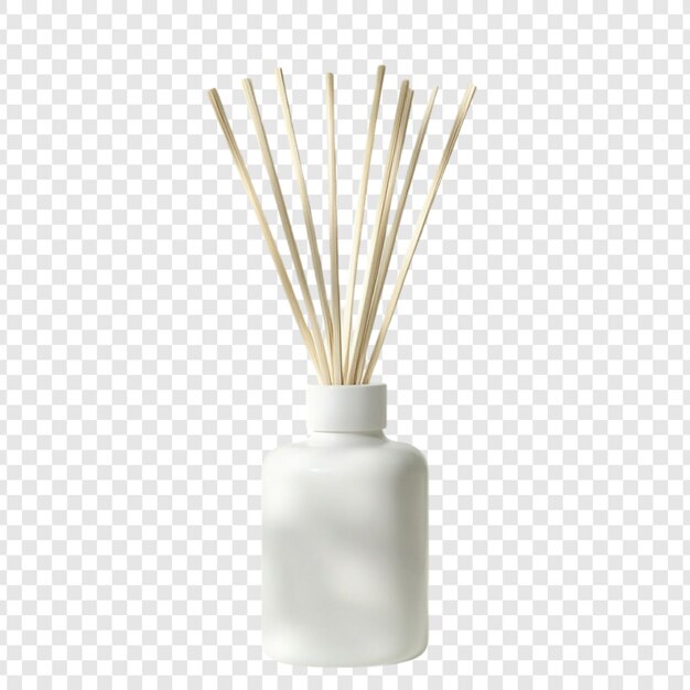 Elegante difusor de caña una botella de cerámica blanca con palos de bambú perfecto para la fragancia y la decoración del hogar