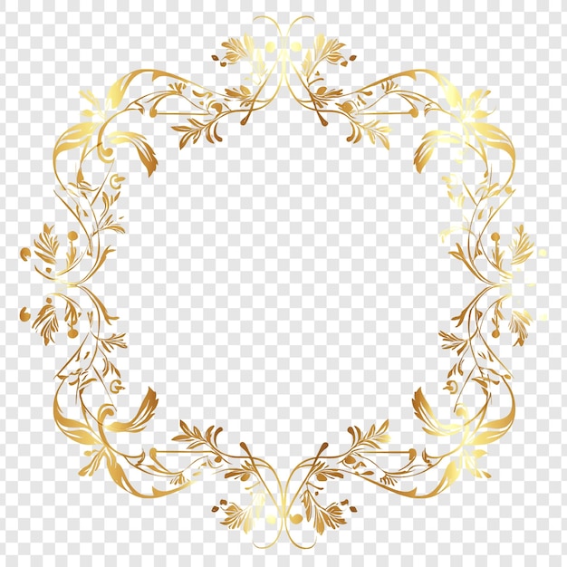 Elegante diseño de marco floral dorado