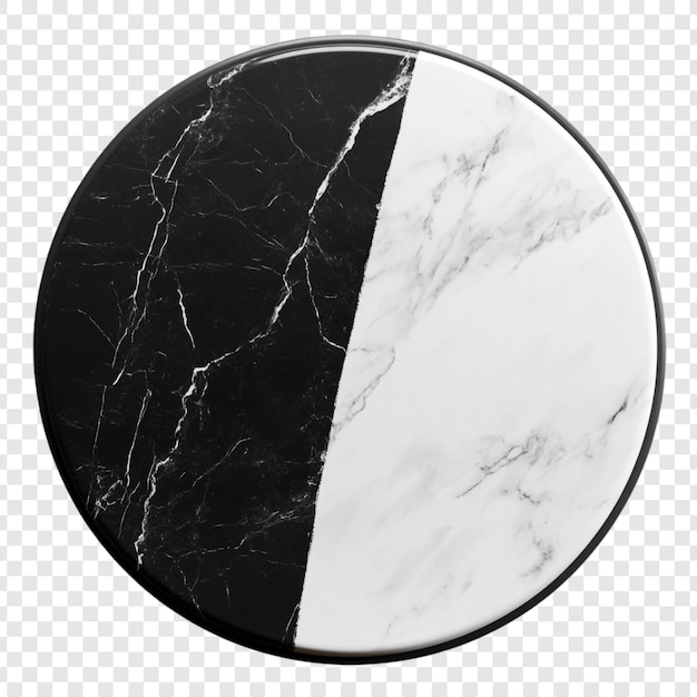 Elegante diseño de mesa redonda de mármol blanco y negro Decoración moderna para el hogar