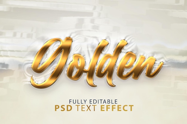 elegante efecto de texto psd dorado