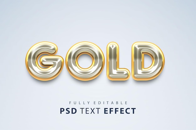 elegante efecto de texto psd dorado