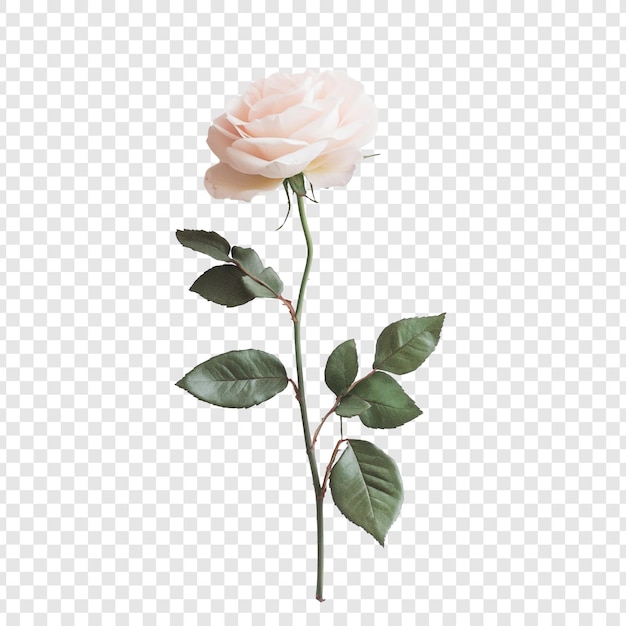Elegante flor de una sola rosa pálida