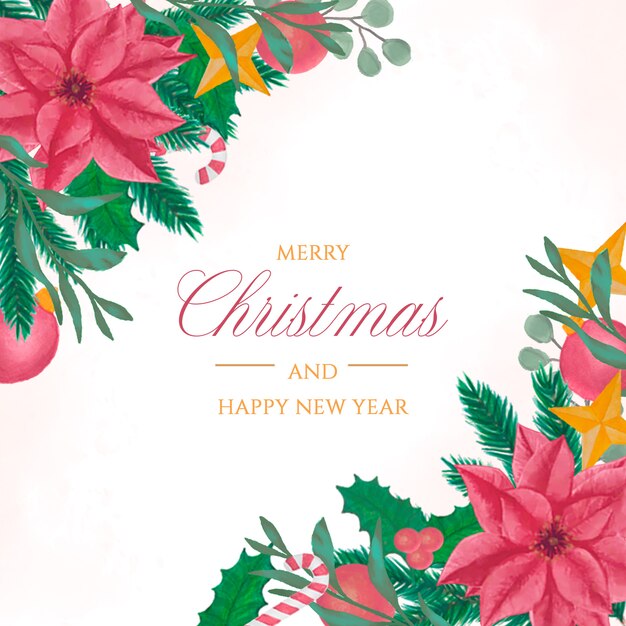 Elegante fondo de Navidad en estilo acuarela