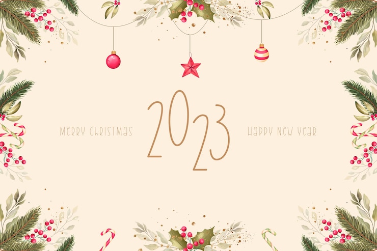 PSD gratuito elegante fondo navideño con naturaleza acuarela y adornos