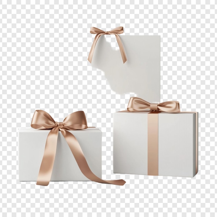 Gratis PSD elegante geschenkkistjes met roze gouden linten
