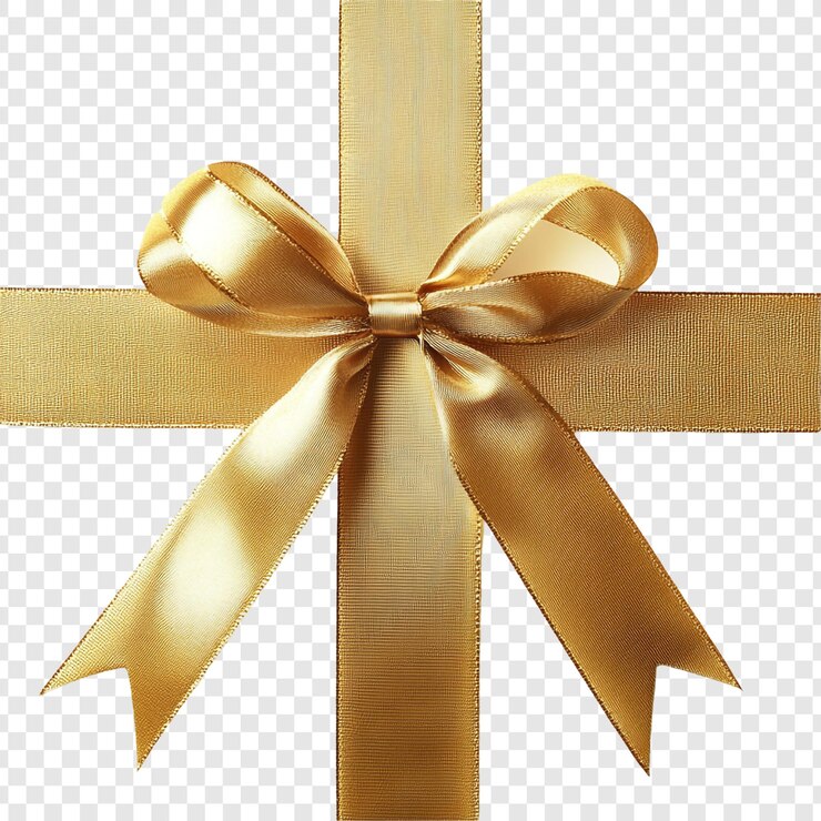 Gratis PSD elegante gouden lintboog een symbool van feest en luxe