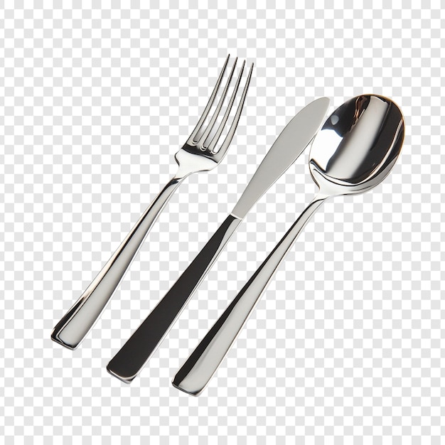 Elegante juego de plata, cuchillo y cuchara de tenedor