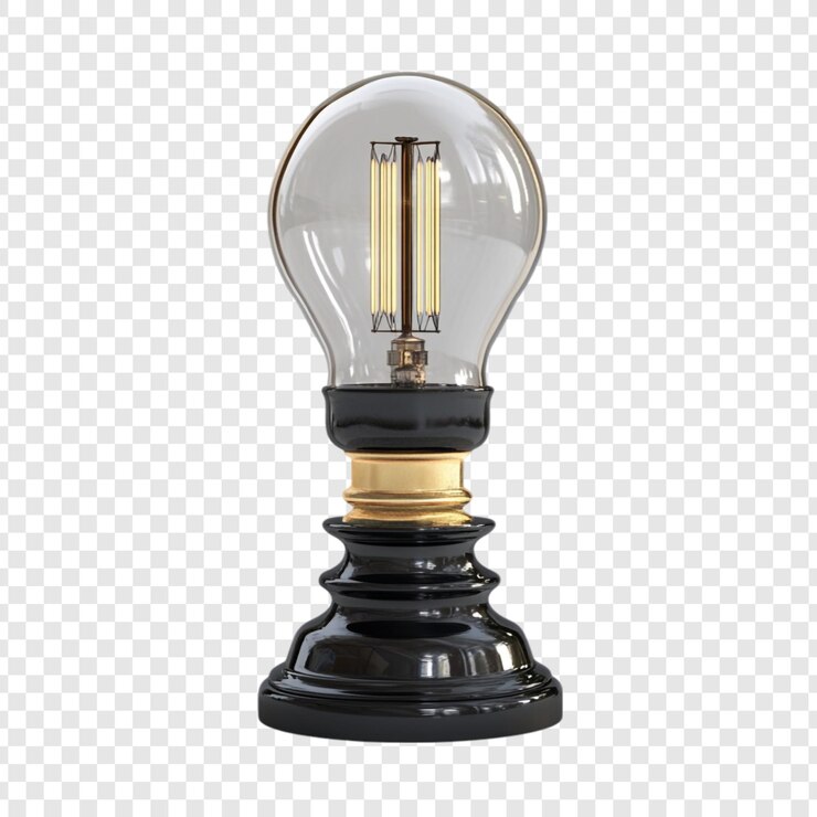 PSD gratuito elegante lampada da tavolo a bulbo edison un design ispirato al vintage