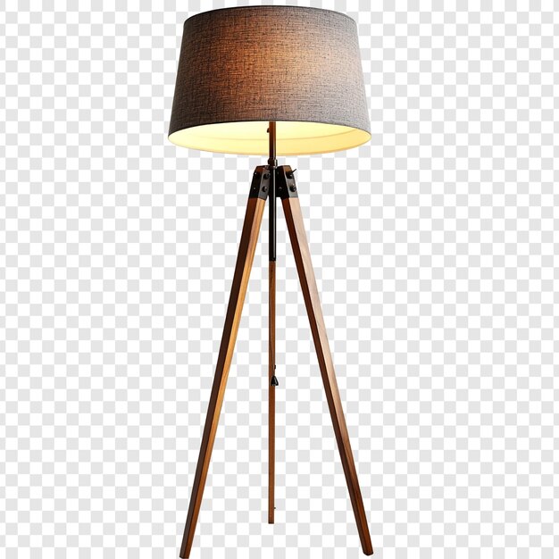 Elegante lámpara de piso de trípode con sombra marrón