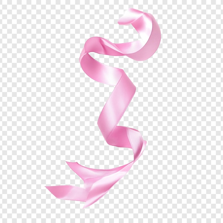PSD gratuito elegante nastro rosa che gira un elemento di design grazioso