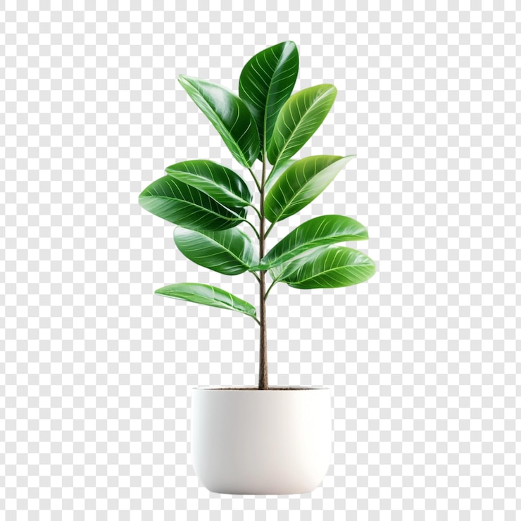 PSD gratuito elegante pianta di ficus in un vaso bianco all'interno